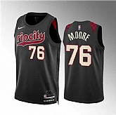 Men's Portland Trail Blazers #76 Taze Moore Black 2023-24 City Edition Stitched Basketball Jersey Dzhi,baseball caps,new era cap wholesale,wholesale hats